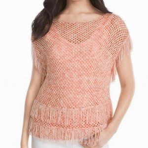 White House Black Market Knit fringe Blouse